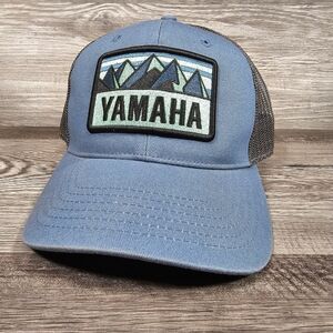 Yamaha Hat Men's Adjustable Blue Gray Mesh Trucker Outdoor Style